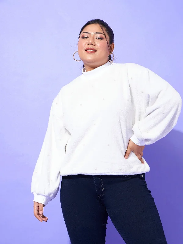 Women White Fleece Fur Pearl Detail Sweatshirt Hoodie with Neon Bright Vibrant Hoodie with Neon Bright Vibrant Women White Fleece Fur Pearl Detail Sweatshirt Hoodie with Neon Bright Vibrant Hoodie with Neon Bright Vibrant