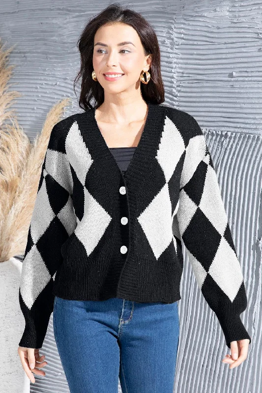 Geometric Button Up Dropped Shoulder Cardigan Seamless Knitted Crochet Seamless Knitted Crochet Geometric Button Up Dropped Shoulder Cardigan Seamless Knitted Crochet Seamless Knitted Crochet