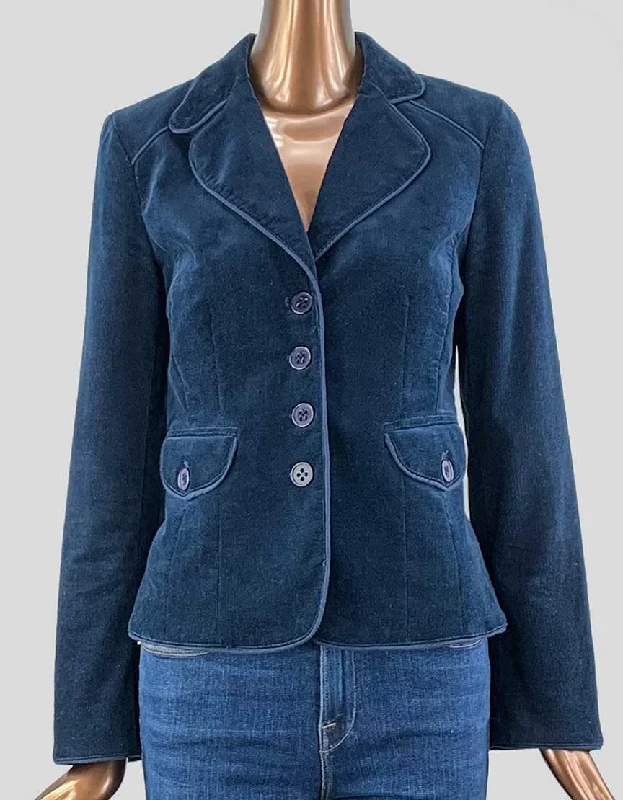 Cynthia Steffe Blue Curduroy Blazer 6 US Women's Designer Suit