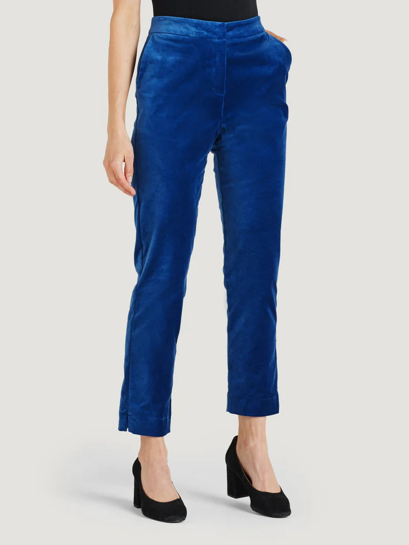 Alleegra Organic Cotton Velvet Trouser - Dark Sapphire Blue Trousers Office Stylish Trousers Office Stylish Alleegra Organic Cotton Velvet Trouser - Dark Sapphire Blue Trousers Office Stylish Trousers Office Stylish
