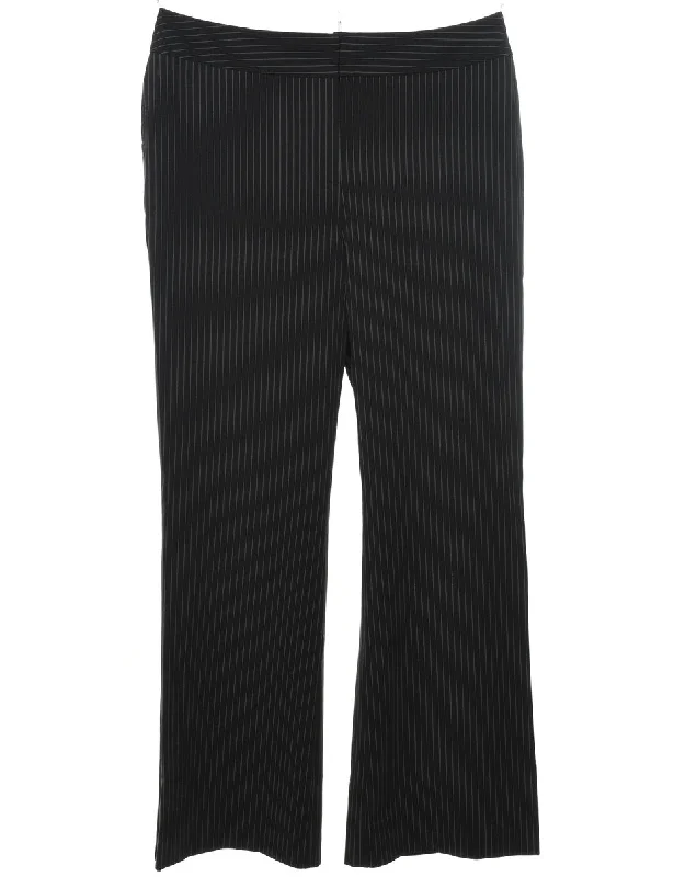 Pinstriped Black & White Trousers - W34 L30 Trousers Modern Contemporary Trousers Modern Contemporary