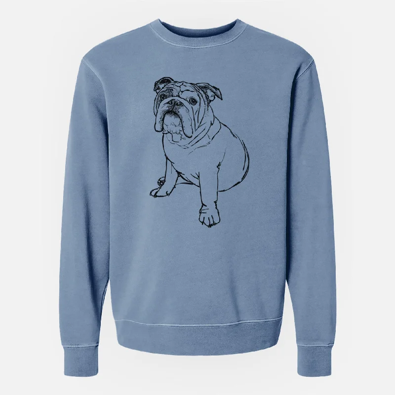 Doodled Yogi the English Bulldog - Unisex Pigment Dyed Crew Sweatshirt Hoodie with Gradient Ombre Colorful Hoodie with Gradient Ombre Colorful Doodled Yogi the English Bulldog - Unisex Pigment Dyed Crew Sweatshirt Hoodie with Gradient Ombre Colorful Hoodie with Gradient Ombre Colorful