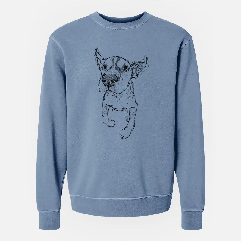 Doodled The General the German Shorthaired Pointer - Unisex Pigment Dyed Crew Sweatshirt Hoodie with Back Slit Movement Comfort Hoodie with Back Slit Movement Comfort Doodled The General the German Shorthaired Pointer - Unisex Pigment Dyed Crew Sweatshirt Hoodie with Back Slit Movement Comfort Hoodie with Back Slit Movement Comfort