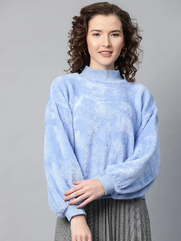 Blue Balloon Sleeve Faux Fur Sweatshirt Hoodie with Logo Branding Identity Hoodie with Logo Branding Identity Blue Balloon Sleeve Faux Fur Sweatshirt Hoodie with Logo Branding Identity Hoodie with Logo Branding Identity