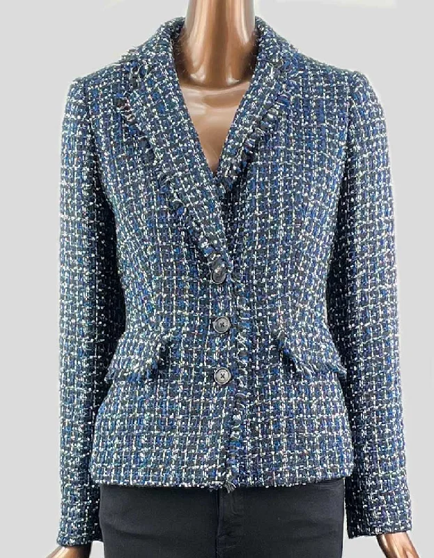 DKNY Blue Tweed Blazer - 6 US Women's Long Blazer