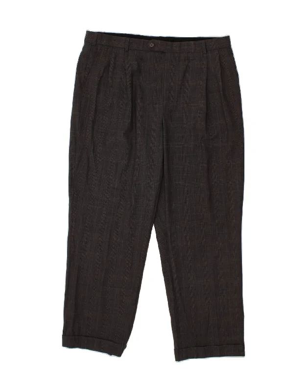 BROOKS BROTHERS Mens 346 Straight Suit Trousers W38 L30 Grey Check Wool Trousers chic fashionable Trousers chic fashionable BROOKS BROTHERS Mens 346 Straight Suit Trousers W38 L30 Grey Check Wool Trousers chic fashionable Trousers chic fashionable