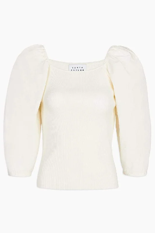 Leila Knit Top - Sea Salt Off Shoulder Knit Top