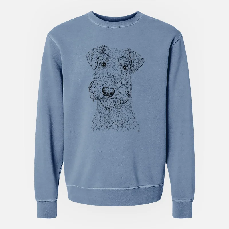 Bare Roc Haven Maggie May the Airedale Terrier - Unisex Pigment Dyed Crew Sweatshirt Hoodie with Reflective Safety Nightwear Hoodie with Reflective Safety Nightwear