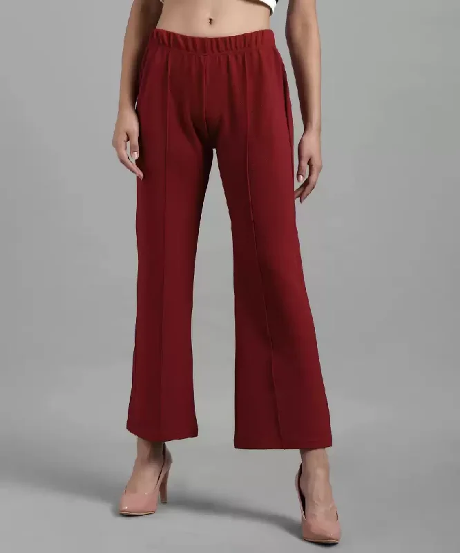 TANDUL Regular Fit Women Maroon Lycra Blend Trousers Trousers chic fashionable Trousers chic fashionable TANDUL Regular Fit Women Maroon Lycra Blend Trousers Trousers chic fashionable Trousers chic fashionable