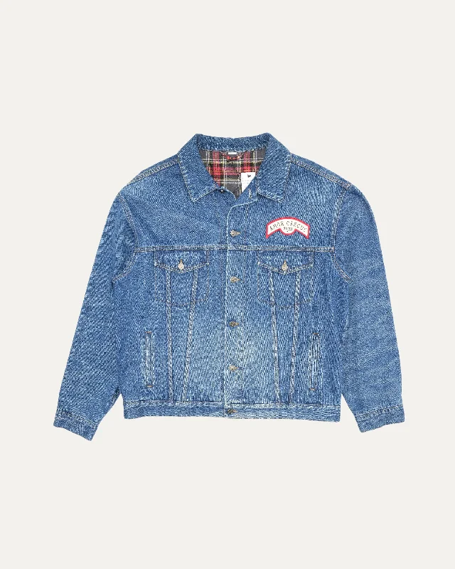 Amor Caecus Appliqué Denim Trucker Jacket Fitted Jacket Loose Jacket Oversized Jacket Fitted Jacket Loose Jacket Oversized Jacket