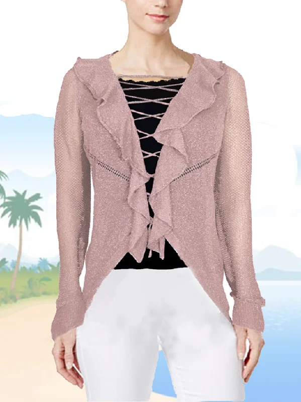 ASHORE RUFFLE AND LACE UP COLLAR CARDIGANS Striped Floral Plaid Striped Floral Plaid ASHORE RUFFLE AND LACE UP COLLAR CARDIGANS Striped Floral Plaid Striped Floral Plaid