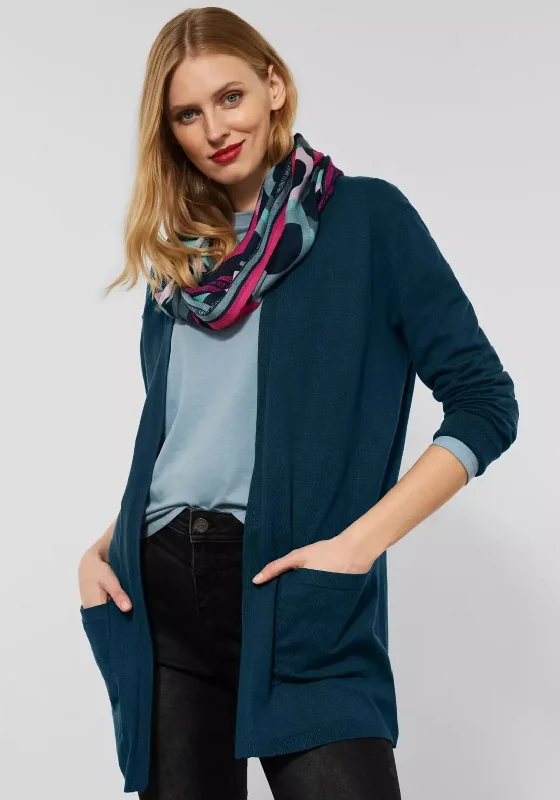 Street One Basic Fine Long Cardigan, Deep Teal Modern Contemporary chic Modern Contemporary chic