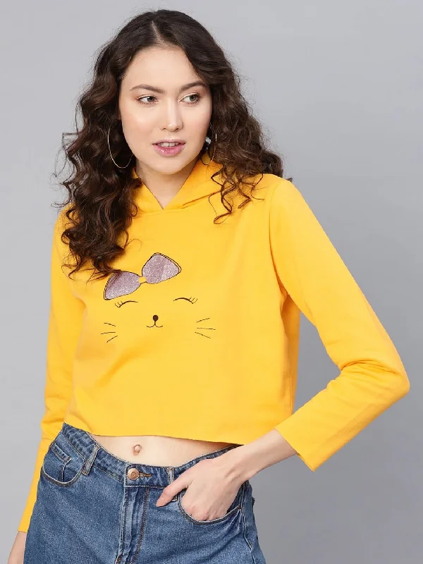 Yellow Kitty Sweatshirt Hoodie with Print Artistic Unique Hoodie with Print Artistic Unique Yellow Kitty Sweatshirt Hoodie with Print Artistic Unique Hoodie with Print Artistic Unique