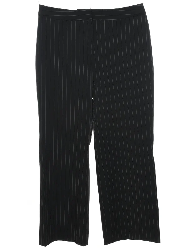 Pinstriped Black & White Trousers - W33 L28 Trousers Exclusive Limited Trousers Exclusive Limited