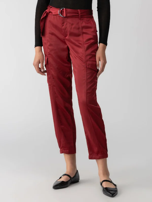 Classy Cargo Standard Rise Trouser Garnet Trousers Silk Elegant Trousers Silk Elegant