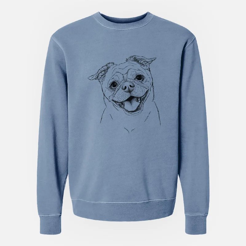 Bare Riley the Chug - Unisex Pigment Dyed Crew Sweatshirt Cotton Hoodie Fleece Lining Warmth Cotton Hoodie Fleece Lining Warmth