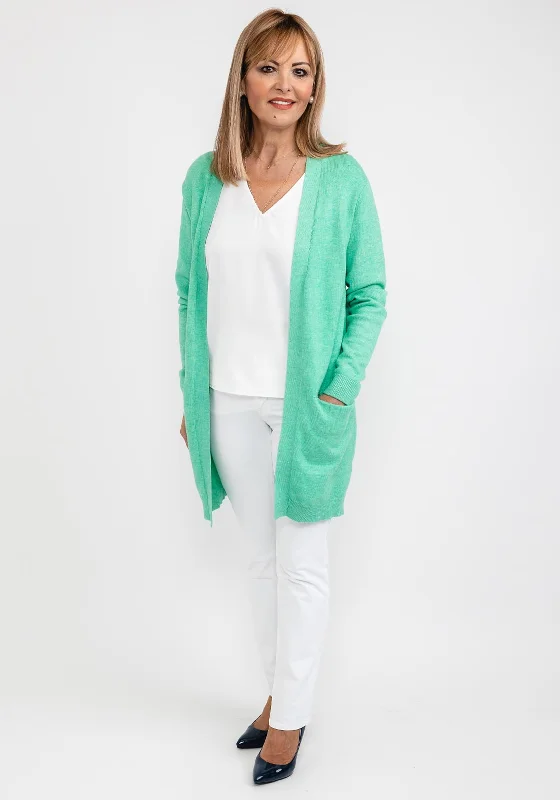 b.young Nonina Long Open Cardigan, Ming Green Button Cardigan Zip Cardigan Pullover Cardigan Button Cardigan Zip Cardigan Pullover Cardigan