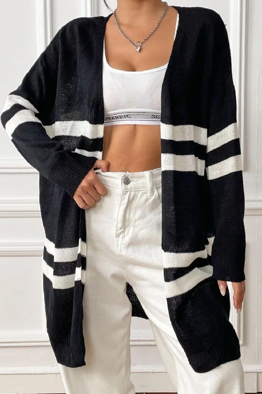 Striped Open Front Dropped Shoulder Cardigan Spandex Rayon Corduroy Spandex Rayon Corduroy Striped Open Front Dropped Shoulder Cardigan Spandex Rayon Corduroy Spandex Rayon Corduroy