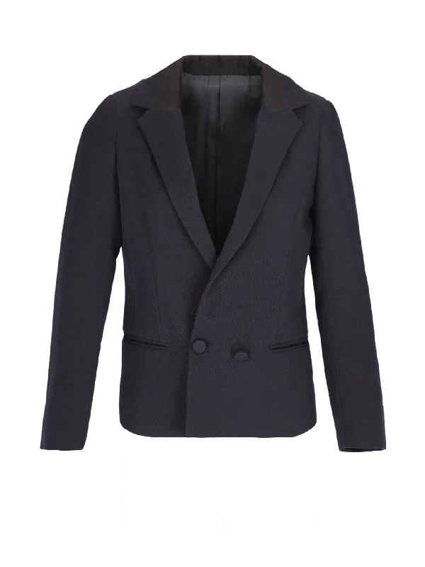 double-breasted wool blazer Women's High-End Blazer