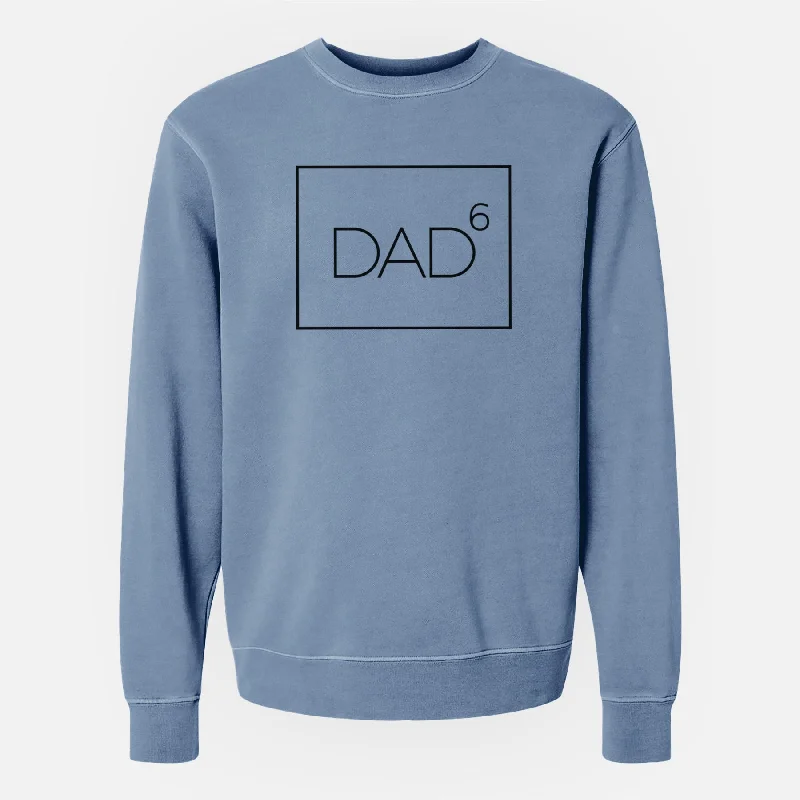 Dad to the 6th Power Boxed - Unisex Pigment Dyed Crew Sweatshirt Hoodie with Back Slit Movement Comfort Hoodie with Back Slit Movement Comfort Dad to the 6th Power Boxed - Unisex Pigment Dyed Crew Sweatshirt Hoodie with Back Slit Movement Comfort Hoodie with Back Slit Movement Comfort