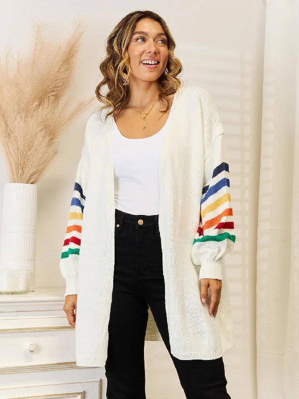 Angel Wings Striped Open Front Dropped Shoulder Cardigan Machine Wash Dry Clean Hand Wash Machine Wash Dry Clean Hand Wash Angel Wings Striped Open Front Dropped Shoulder Cardigan Machine Wash Dry Clean Hand Wash Machine Wash Dry Clean Hand Wash