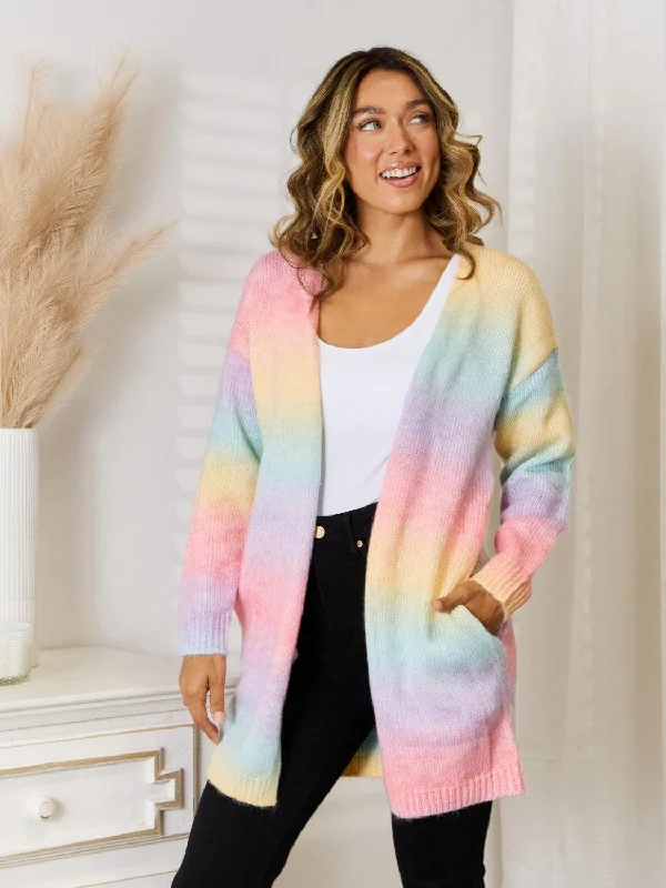 Angel Wings Full Size Gradient Open Front Cardigan Fitted Slim Tailored Fitted Slim Tailored Angel Wings Full Size Gradient Open Front Cardigan Fitted Slim Tailored Fitted Slim Tailored