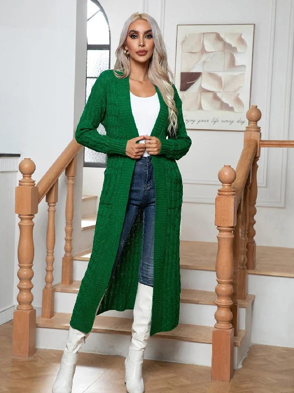 Cable-Knit Open Front Cardigan with Pockets Handmade Hand-knitted Hand-woven Handmade Hand-knitted Hand-woven Cable-Knit Open Front Cardigan with Pockets Handmade Hand-knitted Hand-woven Handmade Hand-knitted Hand-woven