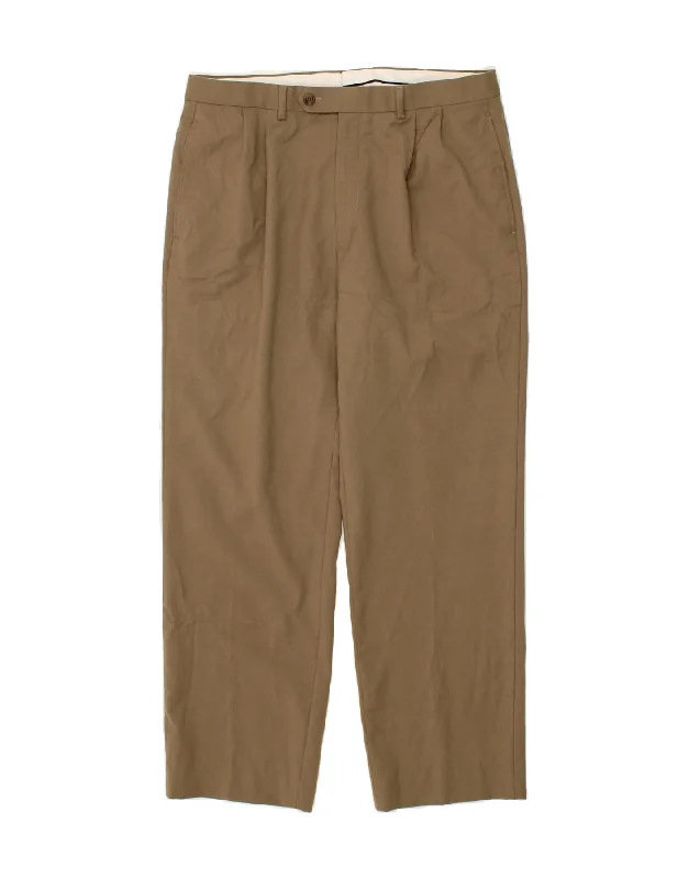 RALPH LAUREN Mens Pegged Casual Trousers W34 L29 Brown Wool Trousers Summer Linen Trousers Summer Linen RALPH LAUREN Mens Pegged Casual Trousers W34 L29 Brown Wool Trousers Summer Linen Trousers Summer Linen