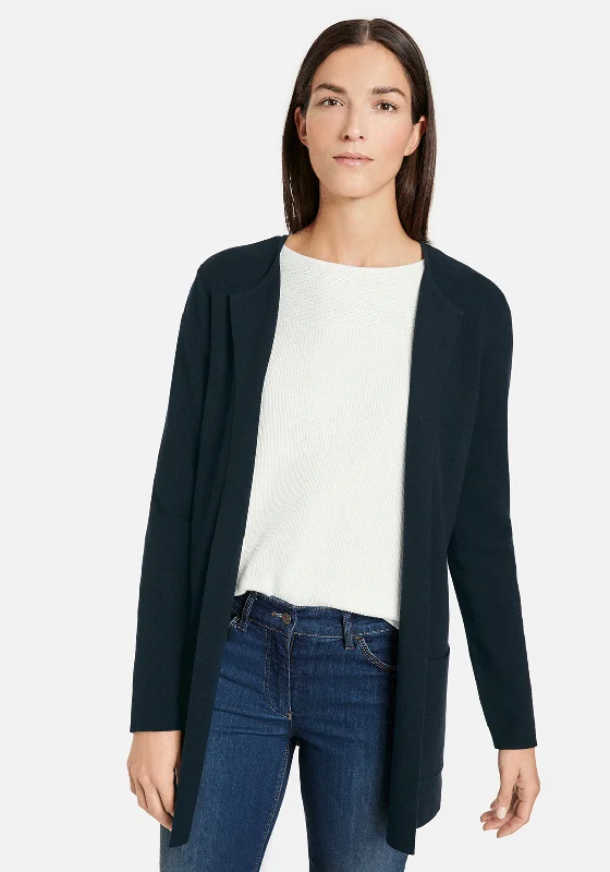 Gerry Weber Longline Pocket Cardigan, Navy Lightweight Heavyweight Midweight Lightweight Heavyweight Midweight