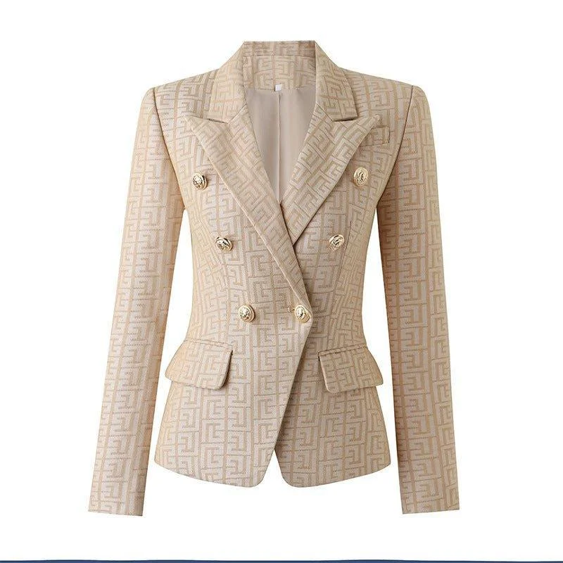 Ladies Elegant Color Block Blazer 11206 Plus Size Women's Coat