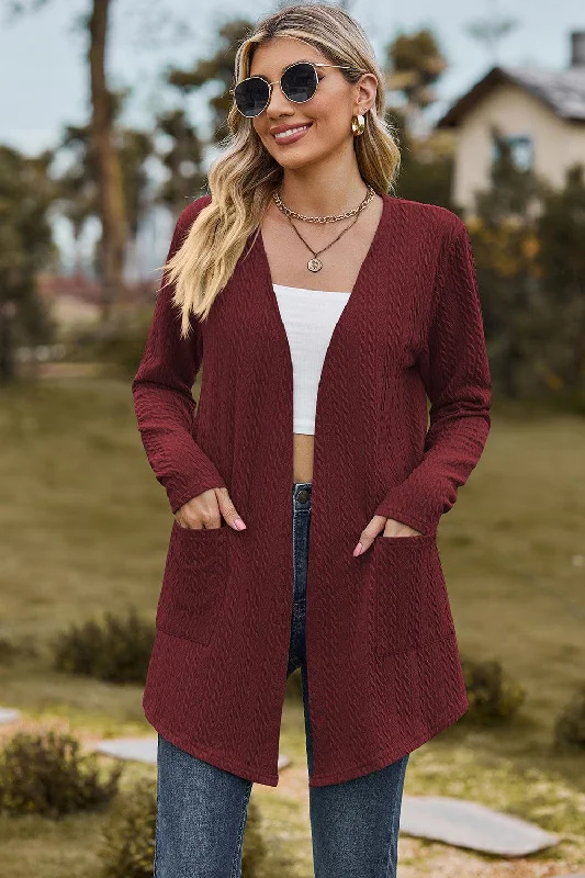 Open Front Long Sleeve Cardigan Front Pockets Side Pockets Patch Pockets Front Pockets Side Pockets Patch Pockets Open Front Long Sleeve Cardigan Front Pockets Side Pockets Patch Pockets Front Pockets Side Pockets Patch Pockets