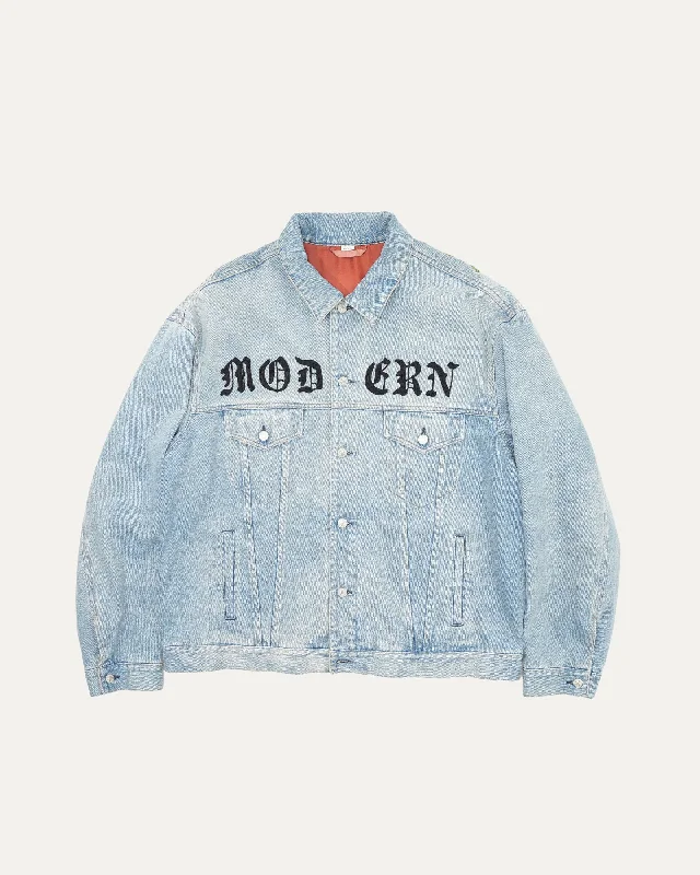 Modern Denim Trucker Jacket Zippered Jacket Buttoned Jacket Snapped Jacket Zippered Jacket Buttoned Jacket Snapped Jacket