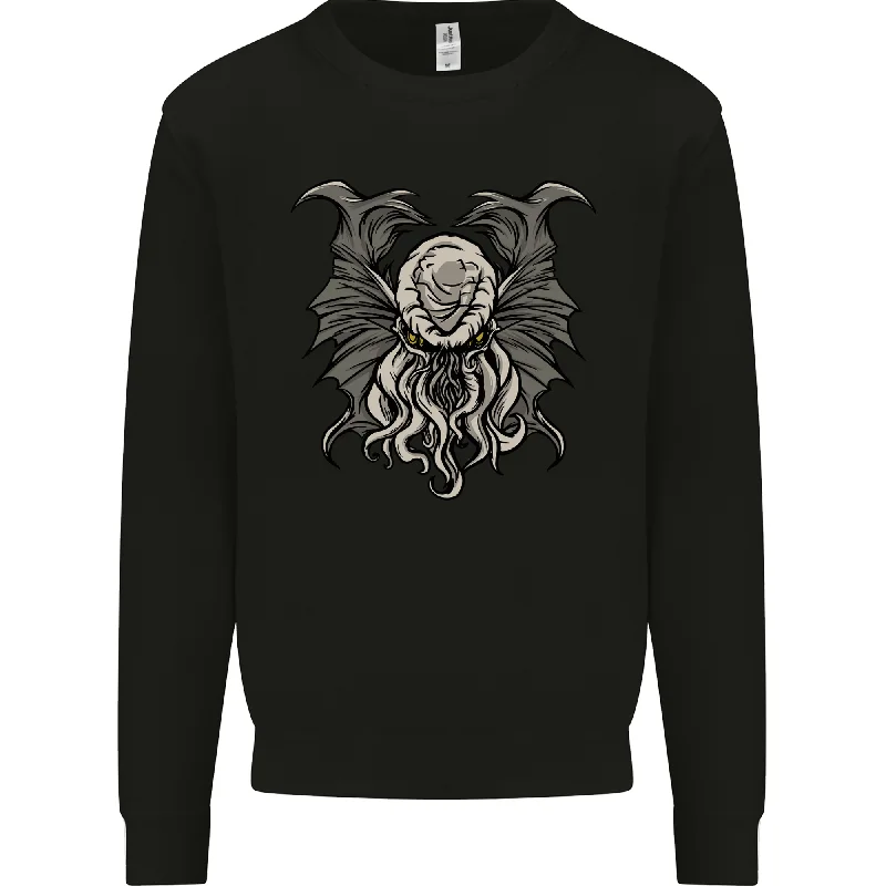 Cthulhu Entity Kraken Mens Sweatshirt Jumper Hoodie with Cuffed Sleeves Snug Secure Hoodie with Cuffed Sleeves Snug Secure