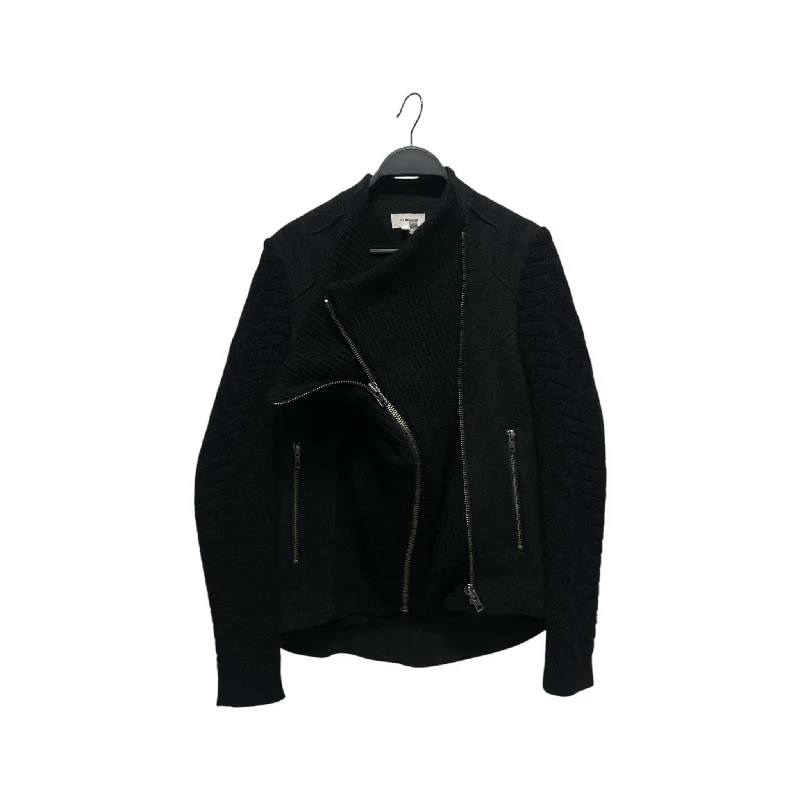 Helmut Lang/Jacket/S/Wool/BLK/Asymmetric Knit Jacket Fleece Jacket Down Jacket Feather Jacket Fleece Jacket Down Jacket Feather Jacket