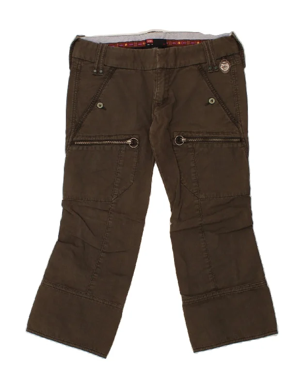 DIESEL Womens Straight Capri Trousers W28 L23 Brown Cotton Trousers Designer Luxury Trousers Designer Luxury DIESEL Womens Straight Capri Trousers W28 L23 Brown Cotton Trousers Designer Luxury Trousers Designer Luxury