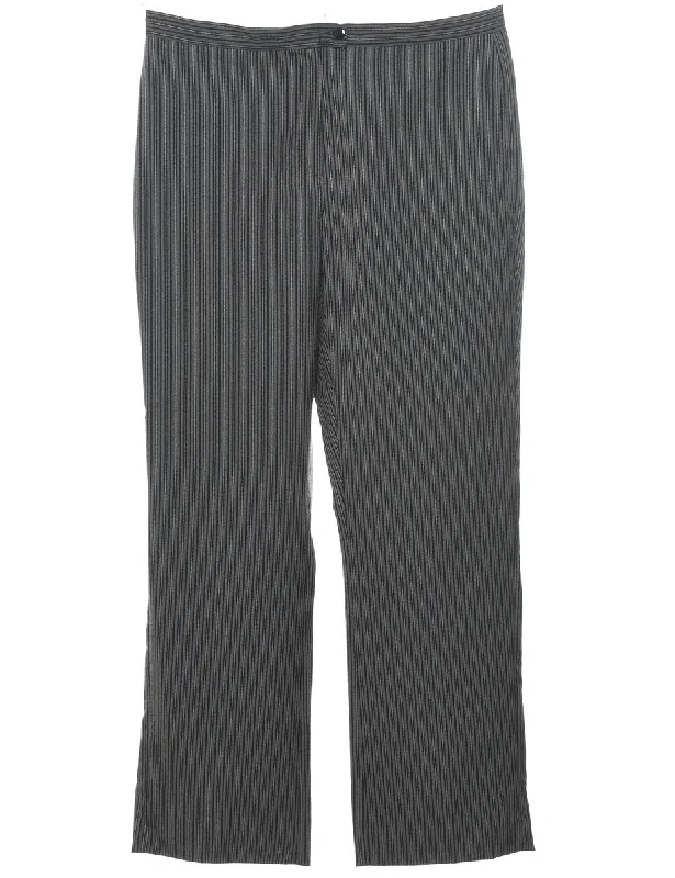 Striped Dark Grey Trousers - W32 L30 Trousers practical durable Trousers practical durable