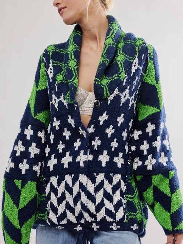 Collared Neck Long Sleeve Cardigan Polka Dot Checkered Tartan Polka Dot Checkered Tartan Collared Neck Long Sleeve Cardigan Polka Dot Checkered Tartan Polka Dot Checkered Tartan
