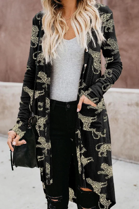 Animal Pattern Ribbed Button Up Long Sleeve Cardigan Collared Crew Neck Turtle Neck Collared Crew Neck Turtle Neck Animal Pattern Ribbed Button Up Long Sleeve Cardigan Collared Crew Neck Turtle Neck Collared Crew Neck Turtle Neck