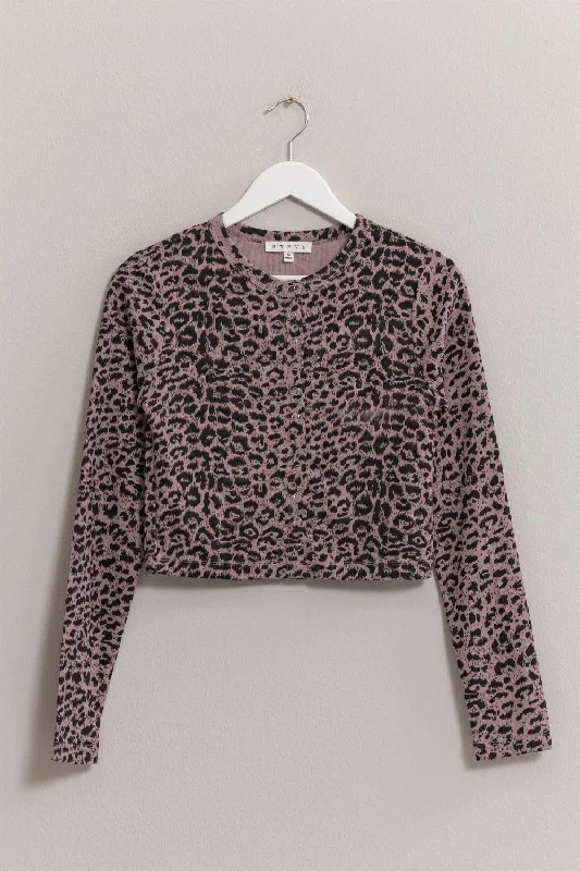 HYFVE Animal Print Snap Down Crop Cardigan Front Pockets Side Pockets Patch Pockets Front Pockets Side Pockets Patch Pockets HYFVE Animal Print Snap Down Crop Cardigan Front Pockets Side Pockets Patch Pockets Front Pockets Side Pockets Patch Pockets