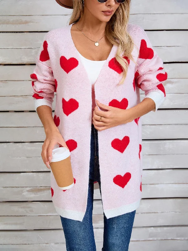 Angel Wings Heart Open Front Long Sleeve Cardigan Iron Safe Non-Iron Wrinkle Free Iron Safe Non-Iron Wrinkle Free Angel Wings Heart Open Front Long Sleeve Cardigan Iron Safe Non-Iron Wrinkle Free Iron Safe Non-Iron Wrinkle Free