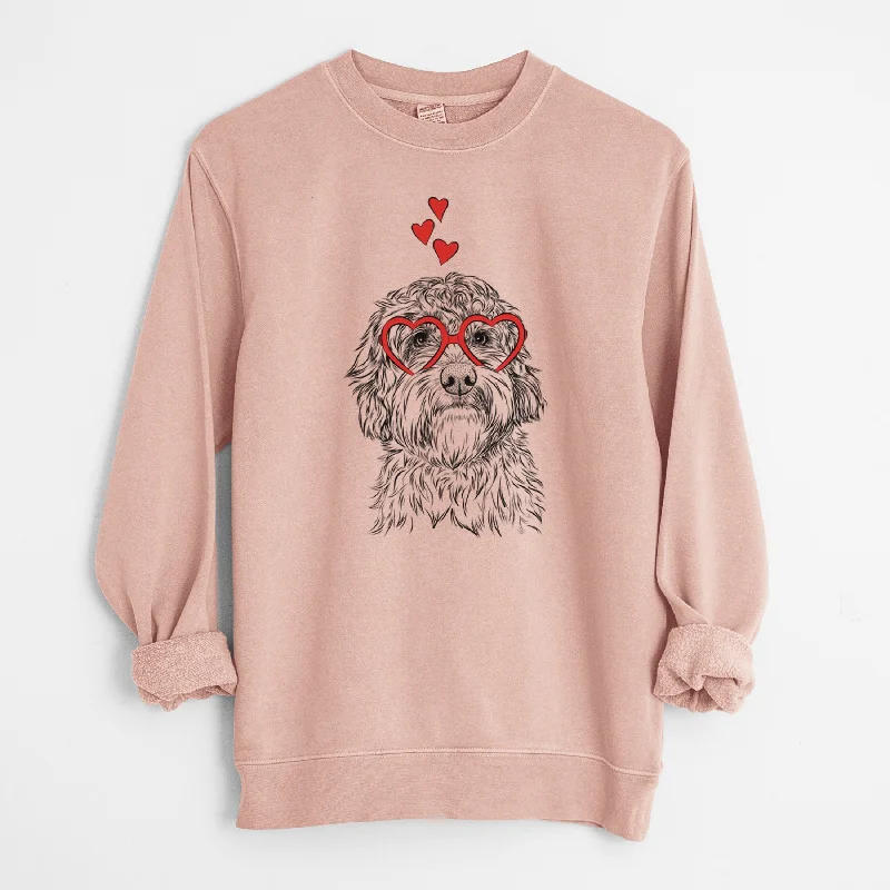 Valentine Huckleberry the Australian Labradoodle - Unisex Pigment Dyed Crew Sweatshirt Hoodie with Longline Fit Extended Stylish Hoodie with Longline Fit Extended Stylish Valentine Huckleberry the Australian Labradoodle - Unisex Pigment Dyed Crew Sweatshirt Hoodie with Longline Fit Extended Stylish Hoodie with Longline Fit Extended Stylish