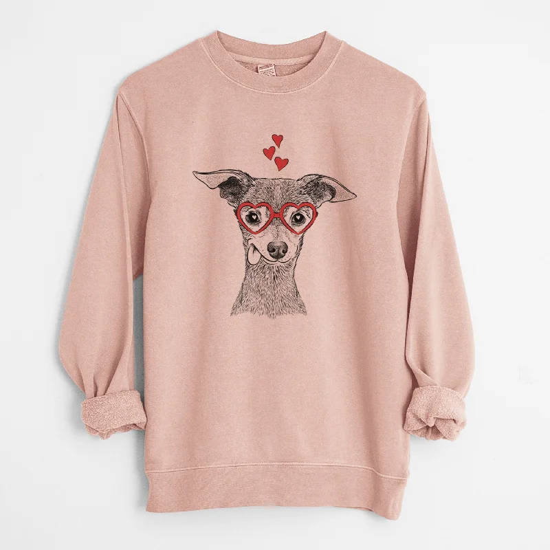 Valentine Bebe the Chihuahua - Unisex Pigment Dyed Crew Sweatshirt Hoodie with Crew Neck Simple Timeless Hoodie with Crew Neck Simple Timeless