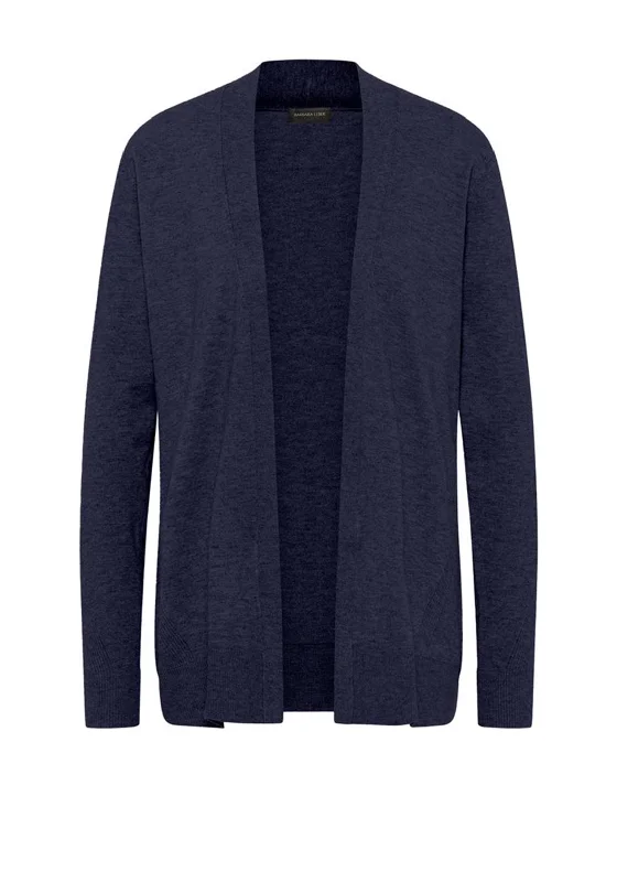 Barbara Lebek Open Knit Cardigan, Navy Welt Pockets Slit Pockets Flap Pockets Welt Pockets Slit Pockets Flap Pockets