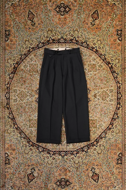 SOLARIS&Co. 2TUCK STRAIGHT TROUSERS - JERSY (BLACK) Trousers luxurious high-end Trousers luxurious high-end SOLARIS&Co. 2TUCK STRAIGHT TROUSERS - JERSY (BLACK) Trousers luxurious high-end Trousers luxurious high-end
