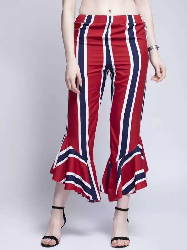 TANDUL Regular Fit Women Multicolor Crepe Trousers Trousers stylish modern Trousers stylish modern TANDUL Regular Fit Women Multicolor Crepe Trousers Trousers stylish modern Trousers stylish modern