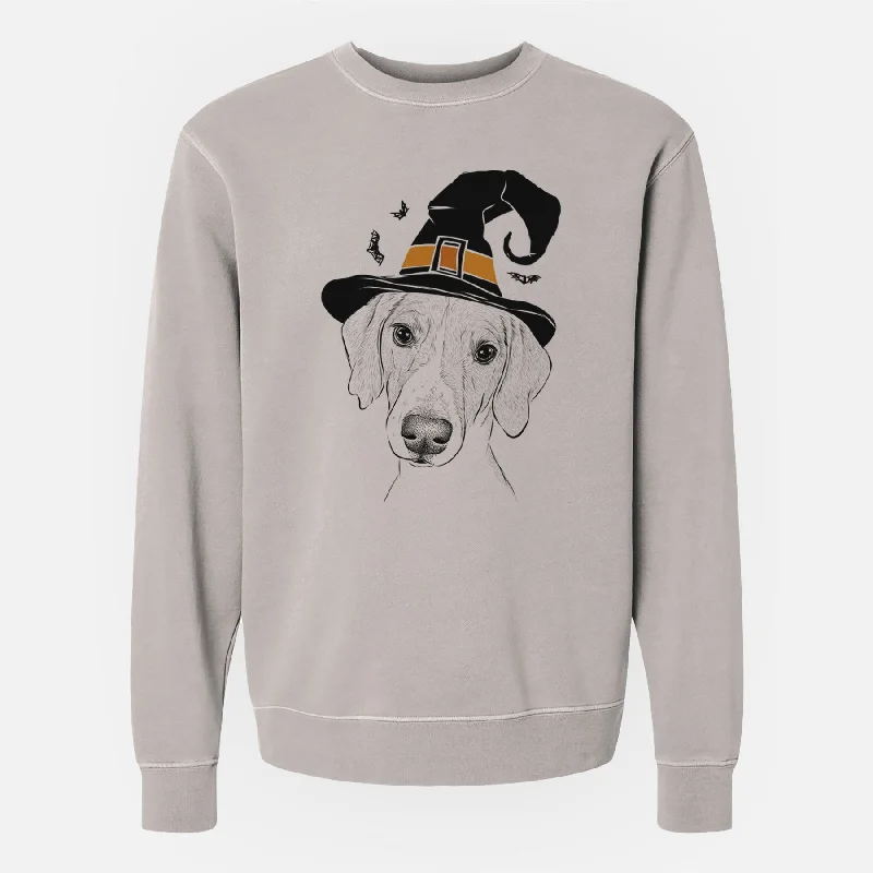 Witch Stanley the Foxhound - Unisex Pigment Dyed Crew Sweatshirt Hoodie with Set-In Sleeves Structured Classic Hoodie with Set-In Sleeves Structured Classic