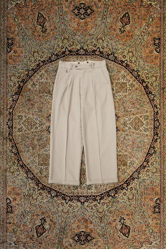 SOLARIS&Co. 2TUCK STRAIGHT TROUSERS - JERSY (ANTIQUE WHITE) Trousers sophisticated sleek Trousers sophisticated sleek SOLARIS&Co. 2TUCK STRAIGHT TROUSERS - JERSY (ANTIQUE WHITE) Trousers sophisticated sleek Trousers sophisticated sleek