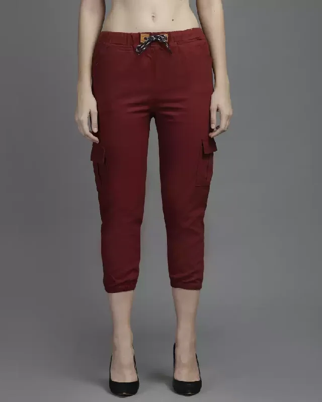 TANDUL Regular Fit Women Maroon Pure Cotton Trousers Trousers trendy modern Trousers trendy modern TANDUL Regular Fit Women Maroon Pure Cotton Trousers Trousers trendy modern Trousers trendy modern