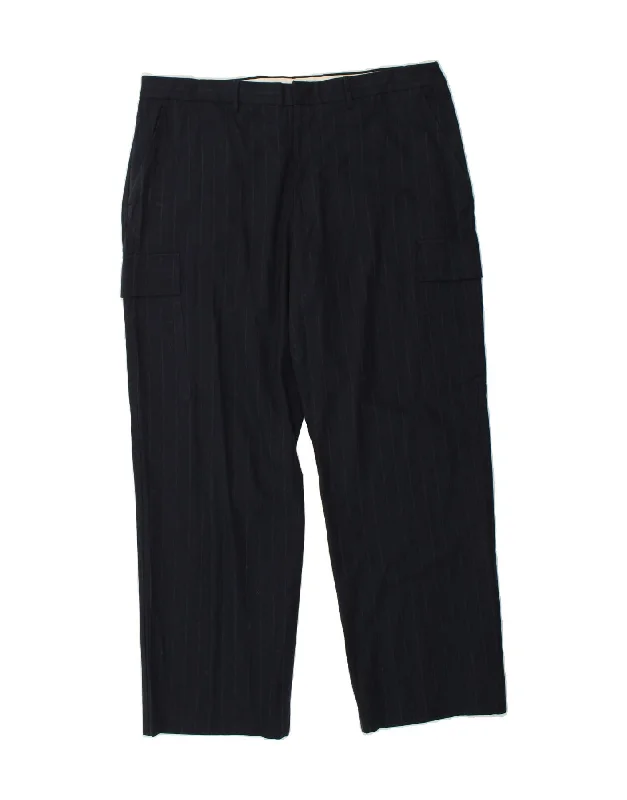 MICHAEL KORS Mens Straight Cargo Trousers W40 L30 Navy Blue Pinstripe Trousers Business Professional Trousers Business Professional MICHAEL KORS Mens Straight Cargo Trousers W40 L30 Navy Blue Pinstripe Trousers Business Professional Trousers Business Professional
