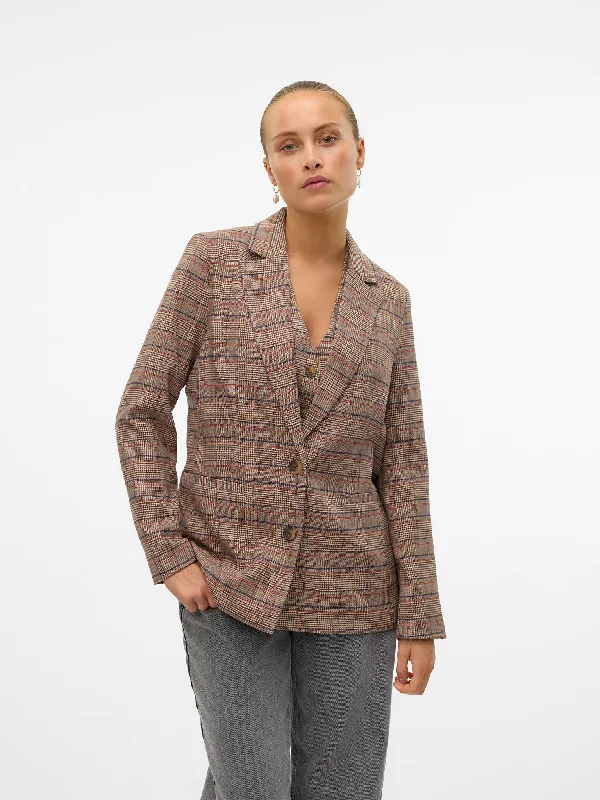 Γυναικείο blazer VMELLIE LS LOOSE CHECK BLAZER 10312851 | 10312851 Women's Print Jacket